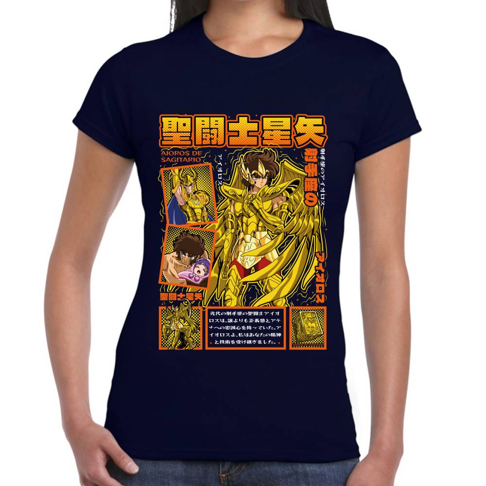 Playera Aioros de Sagitario Caballeros del Zodiaco Algodón Premium #0003510