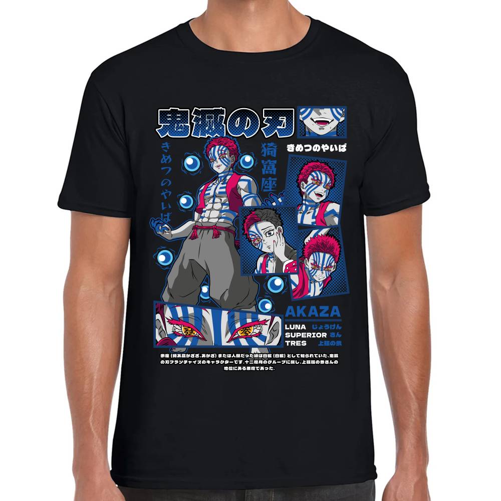 Playera Akaza Luna Superior 3 Demon Slayer Algodón Premium #0003511 Imagen principal del producto