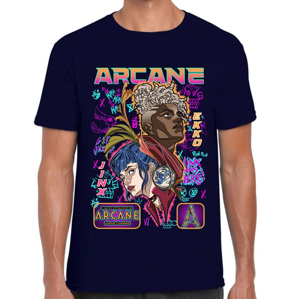 Playera Jinx (Powder) & Ekko Arcane Algodón Premium #0003512