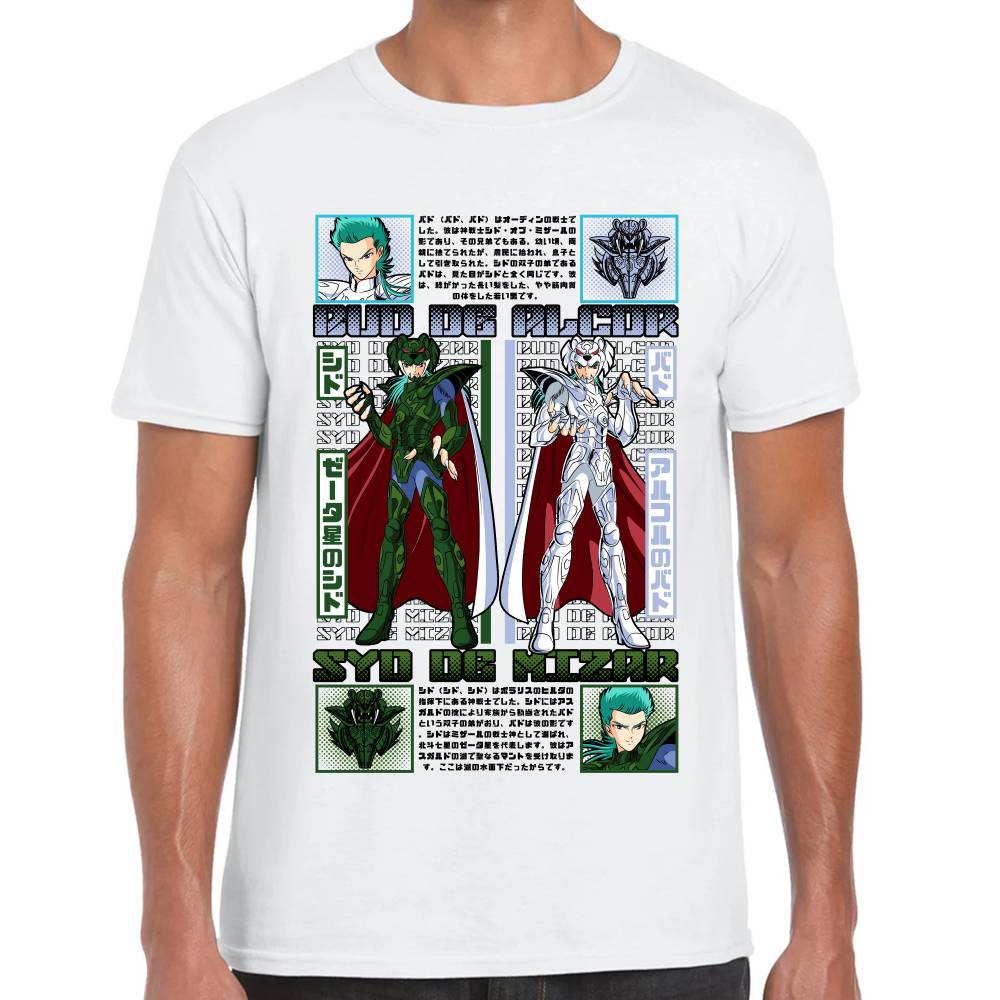 Playera Bud de Alcor & Syd de Mizar Caballeros del Zodiaco Algodón Premium #0003515