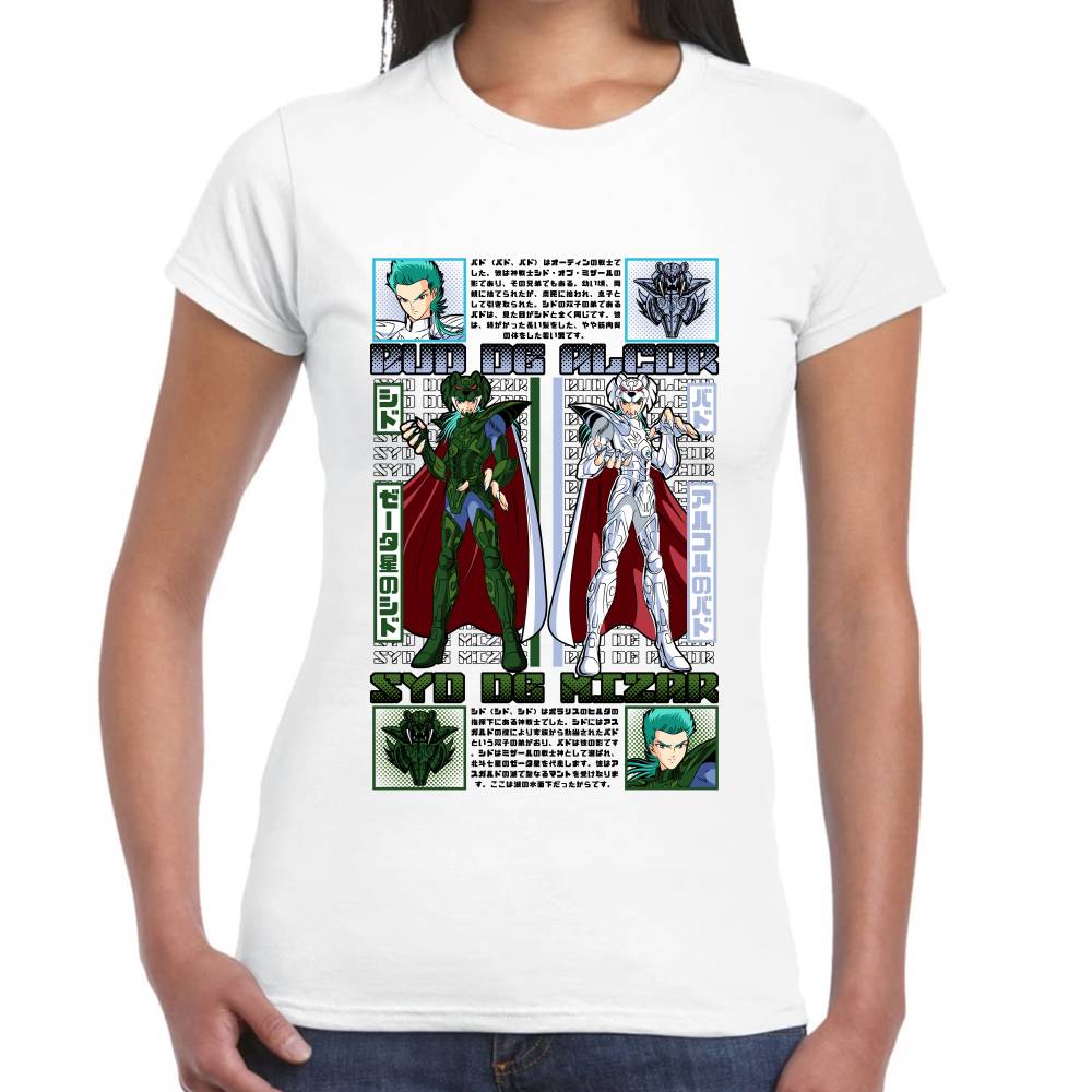 Playera Bud de Alcor & Syd de Mizar Caballeros del Zodiaco Algodón Premium #0003515