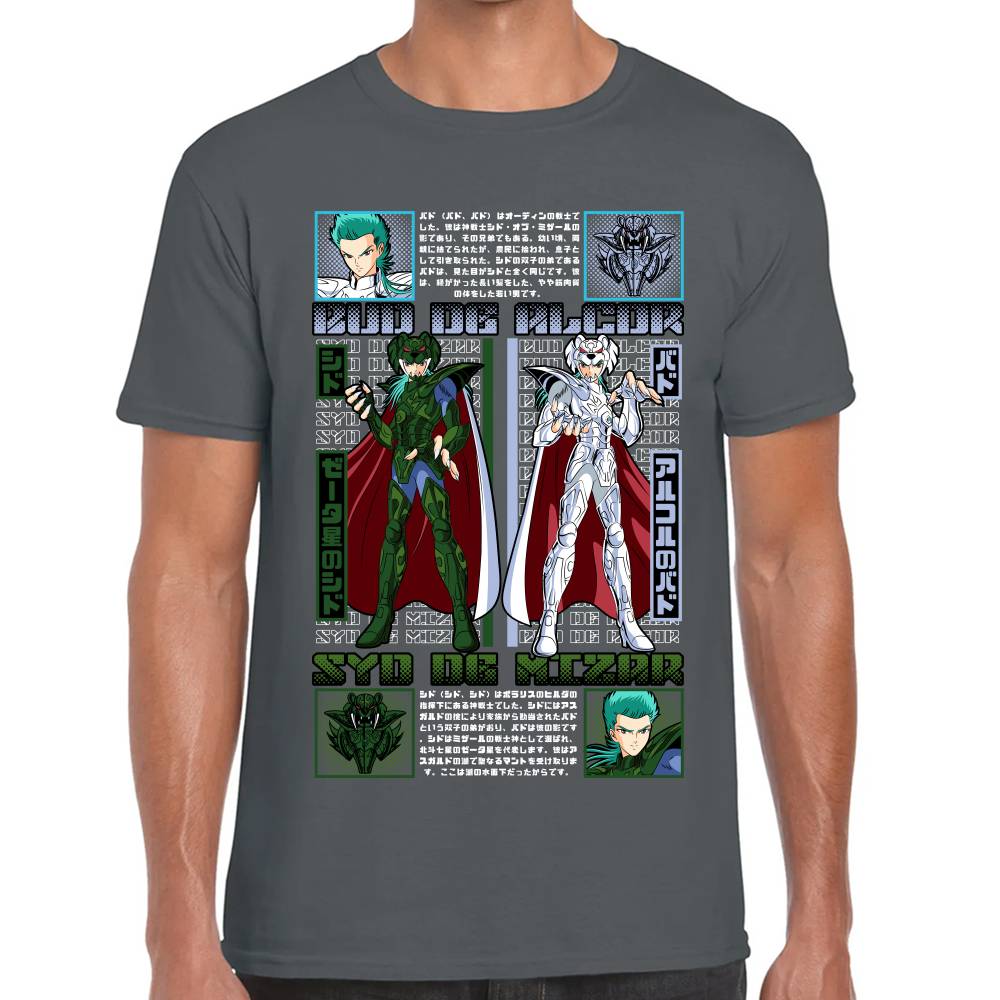Playera Bud de Alcor & Syd de Mizar Caballeros del Zodiaco Algodón Premium #0003515