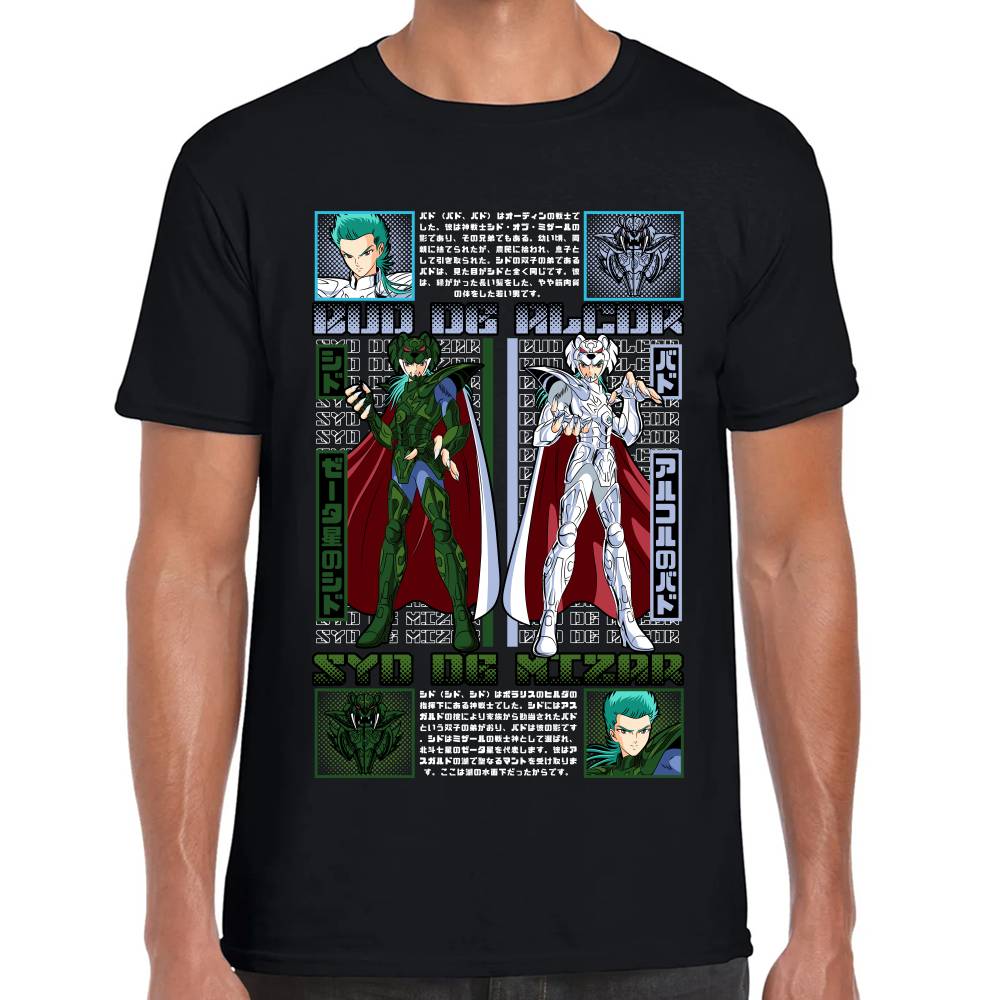 Playera Bud de Alcor & Syd de Mizar Caballeros del Zodiaco Algodón Premium #0003515