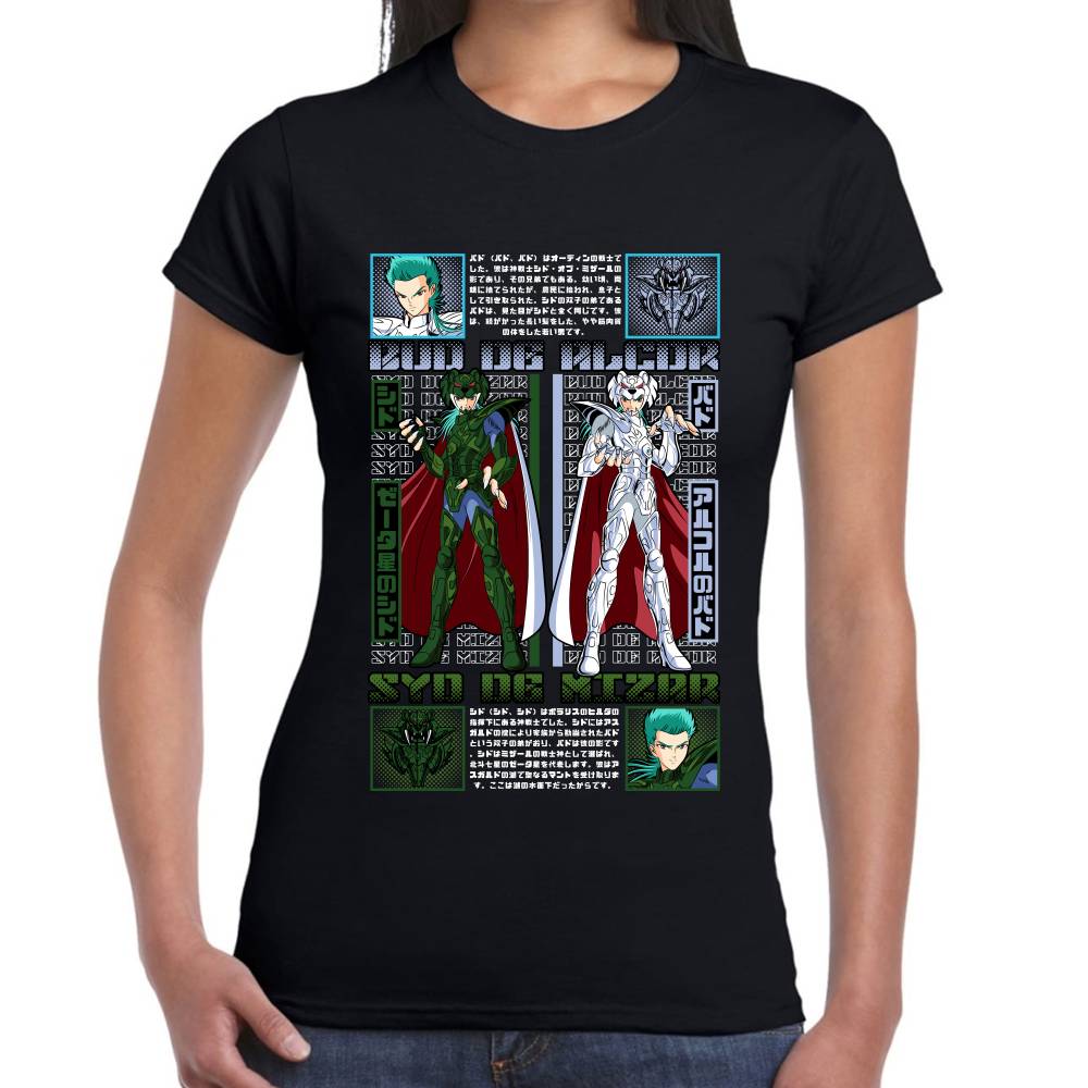Playera Bud de Alcor & Syd de Mizar Caballeros del Zodiaco Algodón Premium #0003515 Imagen secundaria del producto