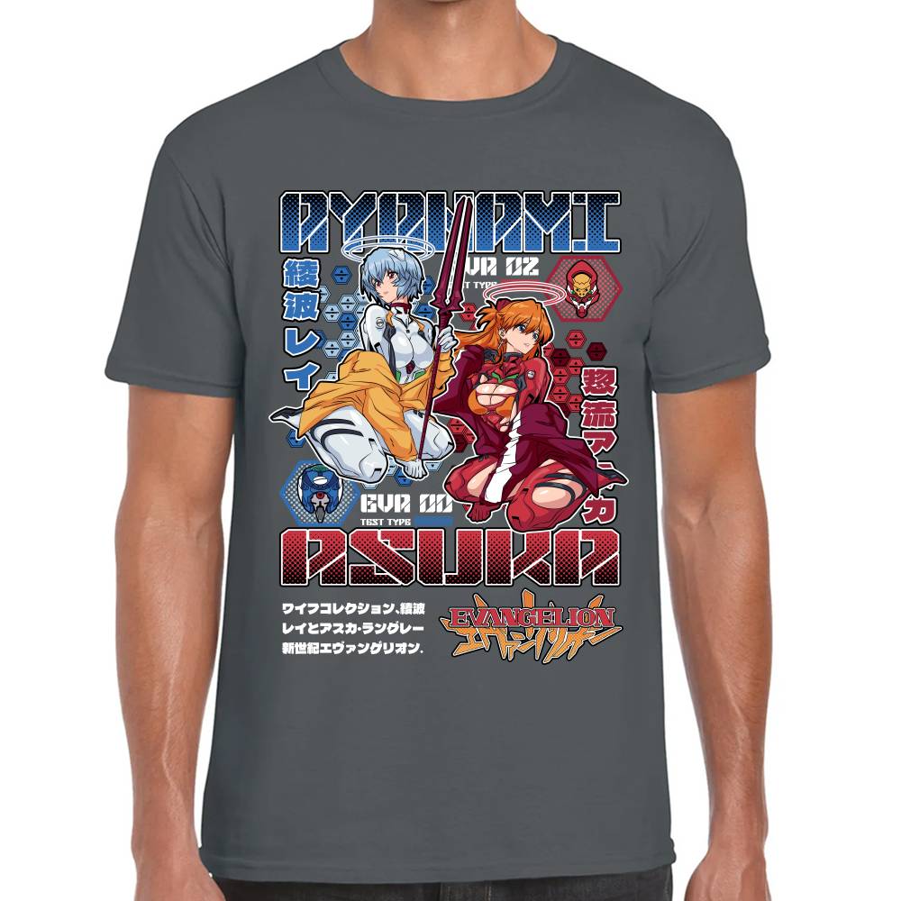 Playera Ayanami & Azuka, Eva 02 & Eva 00 Evangelion Algodón Premium #0003517