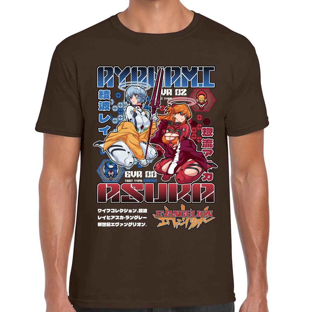 Playera Ayanami & Azuka, Eva 02 & Eva 00 Evangelion Algodón Premium #0003517