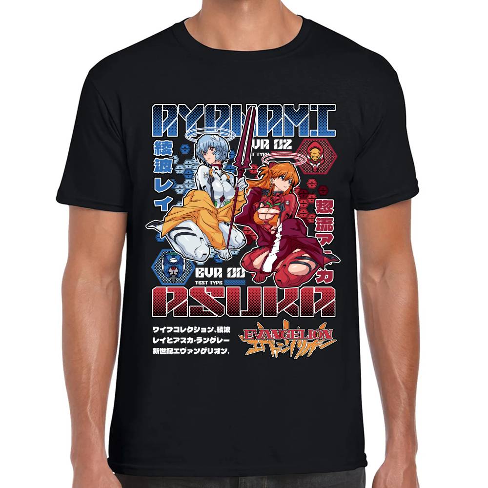 Playera Ayanami & Azuka, Eva 02 & Eva 00 Evangelion Algodón Premium #0003517