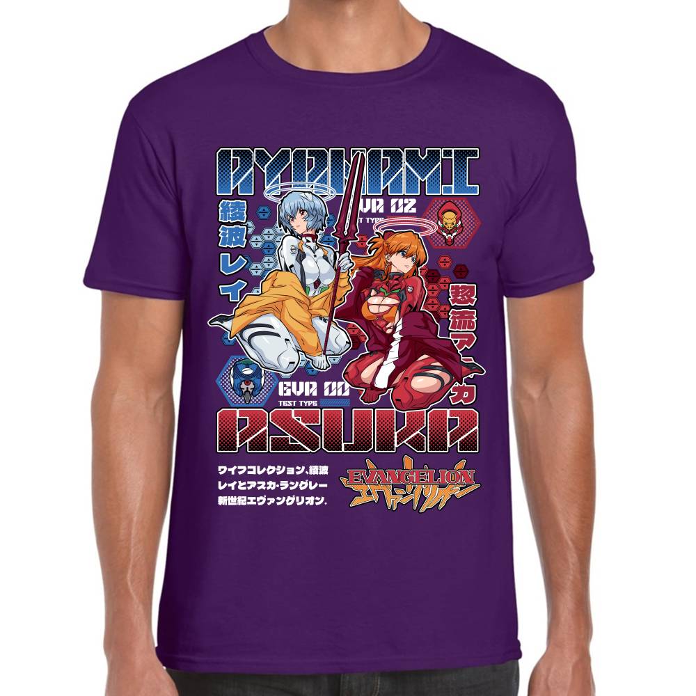 Playera Ayanami & Azuka, Eva 02 & Eva 00 Evangelion Algodón Premium #0003517