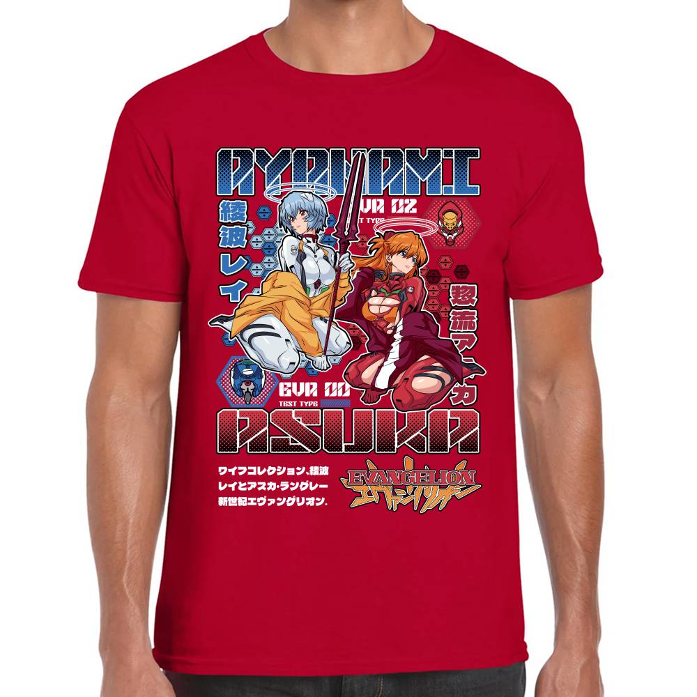 Playera Ayanami & Azuka, Eva 02 & Eva 00 Evangelion Algodón Premium #0003517