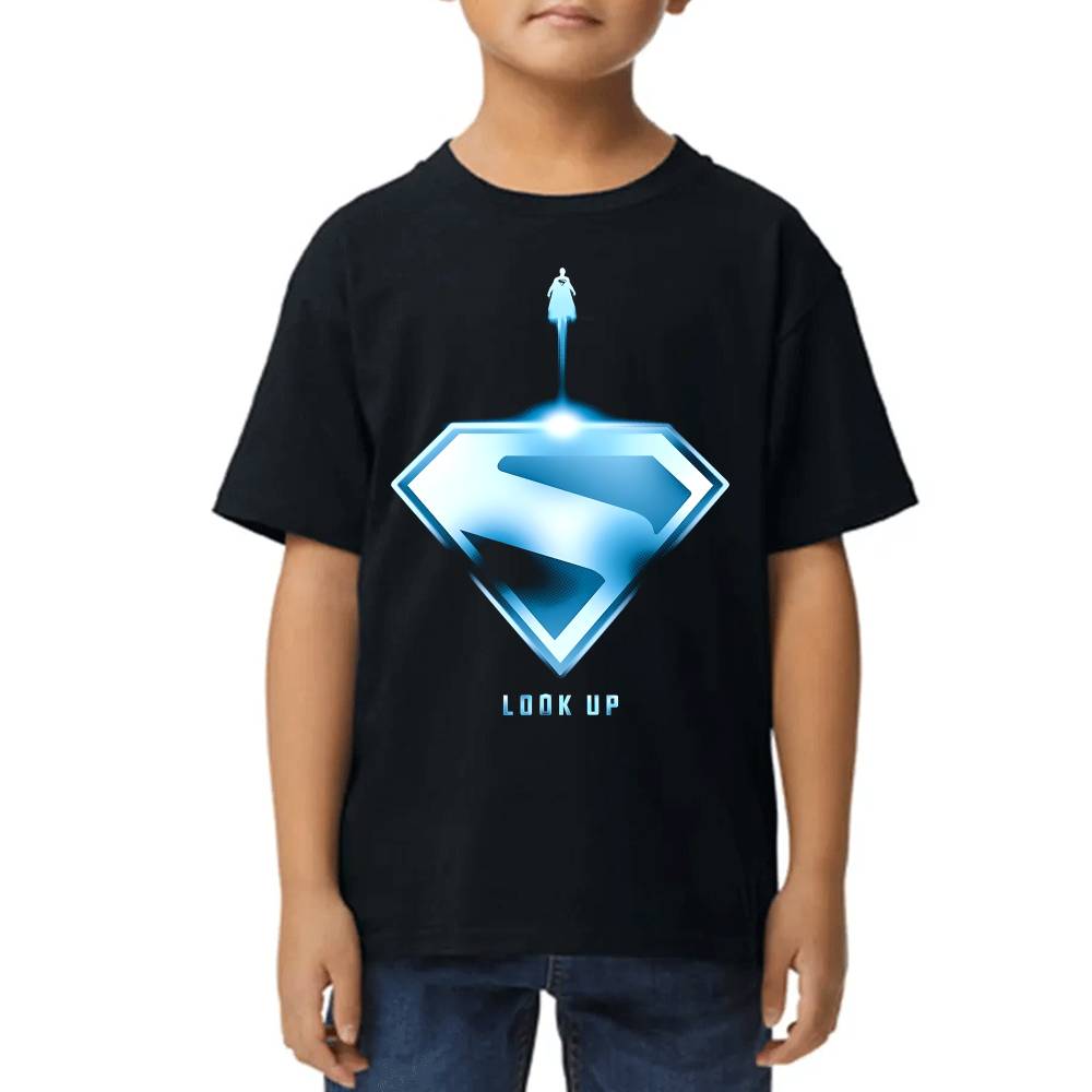 Playera de Niño Superman Look Up DC Algodón Premium #0003525 Imagen principal del producto