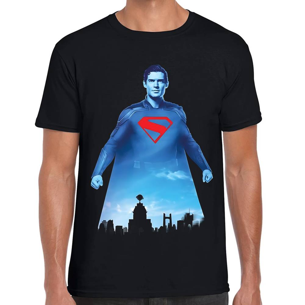 Playera Superman Ciudad Fondo DC Algodón Premium #0003527