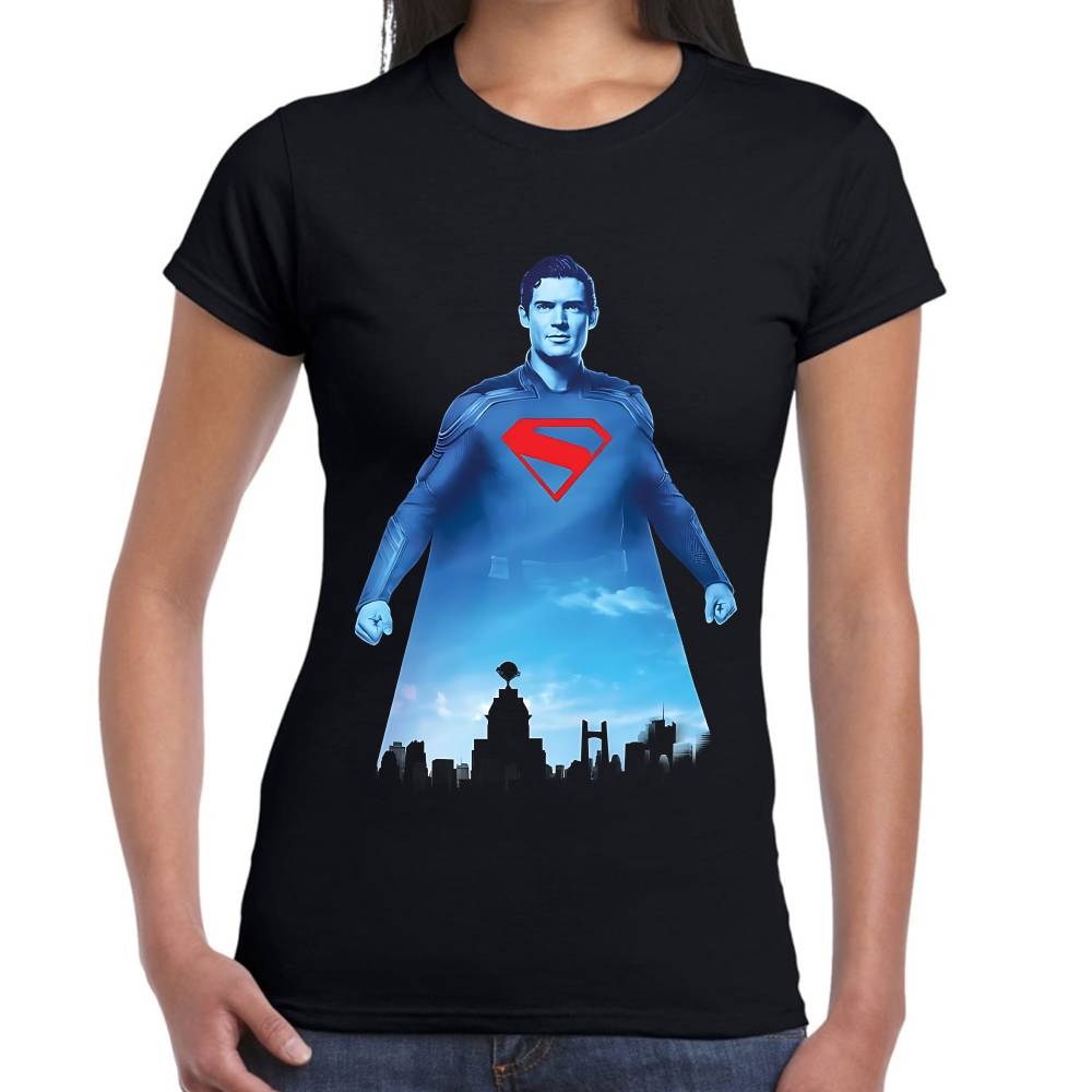 Playera Superman Ciudad Fondo DC Algodón Premium #0003527