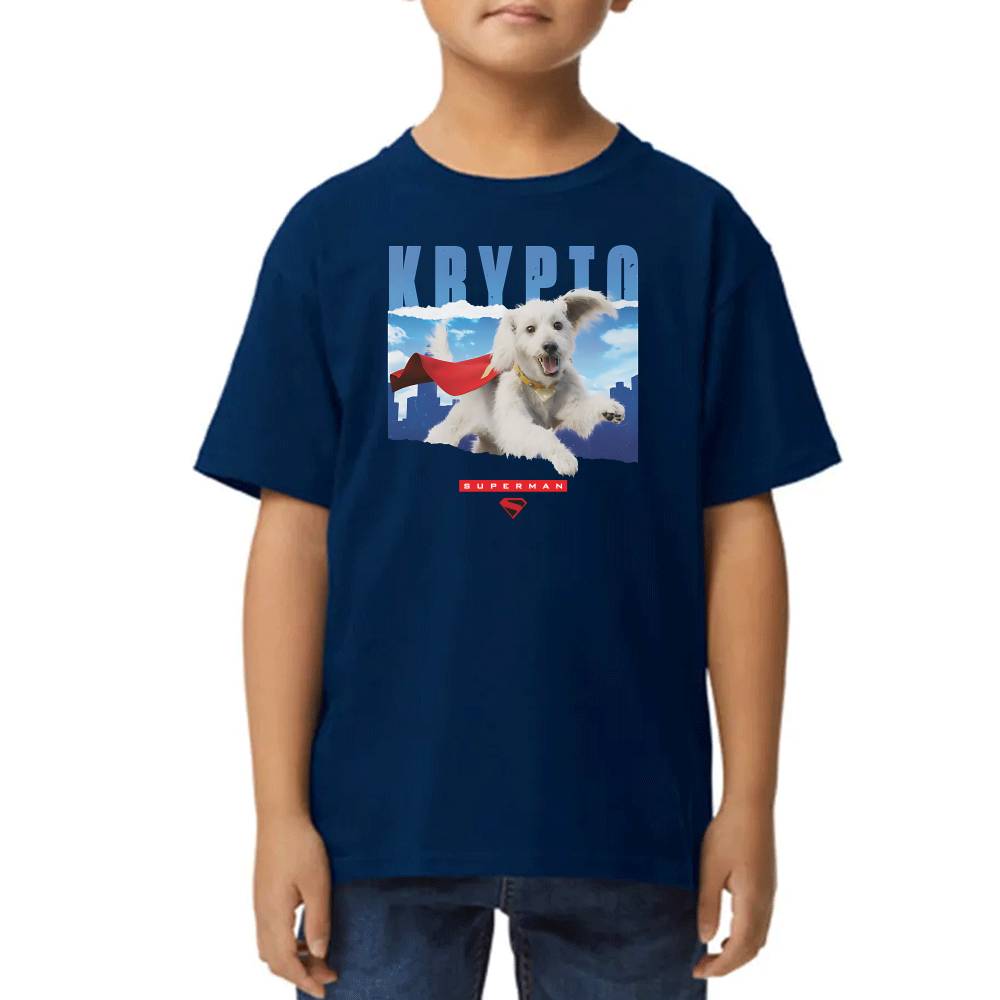 Playera de Niño Krypto Volando Superman DC Algodón Premium #0003528