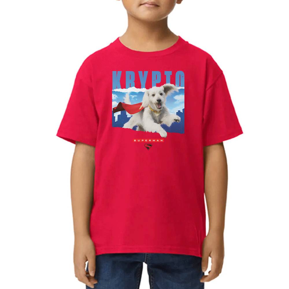Playera de Niño Krypto Volando Superman DC Algodón Premium #0003528
