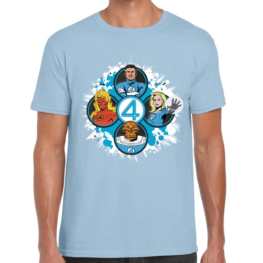 Playera 4 Fantasticos 5 Circulos Marvel Algodón Premium #0003531