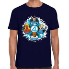 Playera 4 Fantasticos 5 Circulos Marvel Algodón Premium #0003531