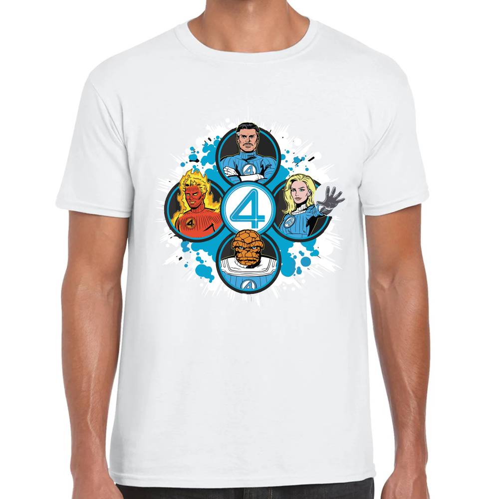 Playera 4 Fantasticos 5 Circulos Marvel Algodón Premium #0003531