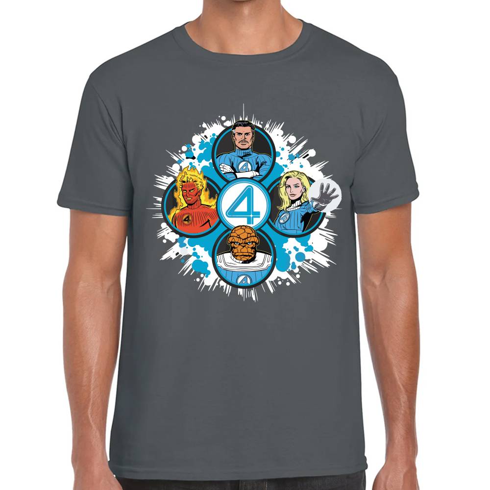 Playera 4 Fantasticos 5 Circulos Marvel Algodón Premium #0003531