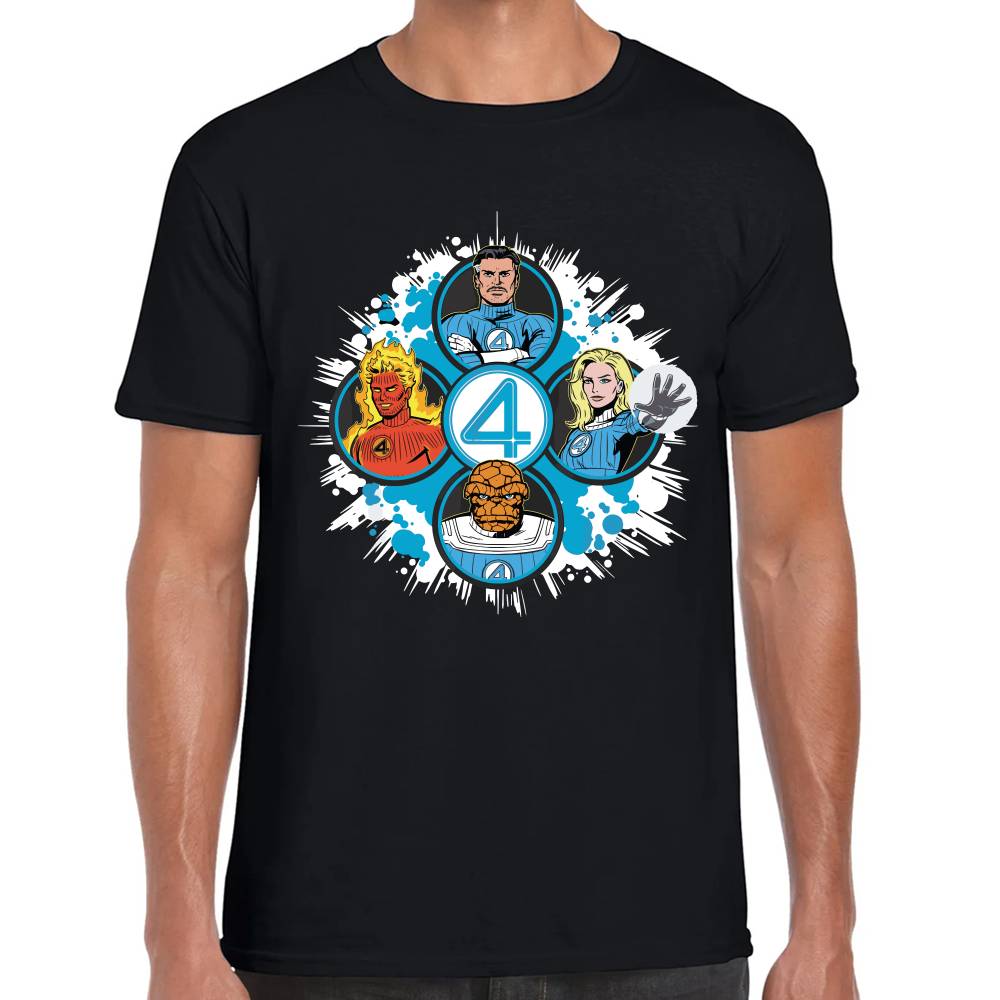 Playera 4 Fantasticos 5 Circulos Marvel Algodón Premium #0003531