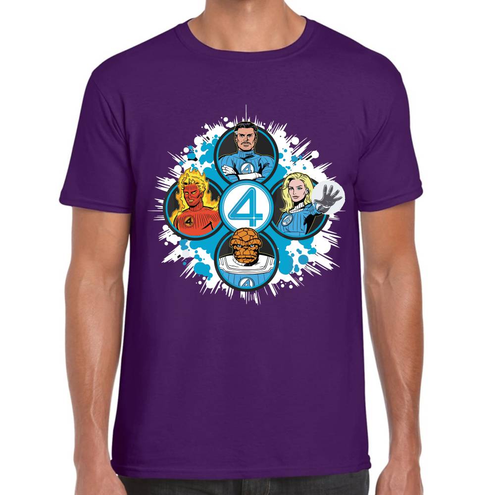Playera 4 Fantasticos 5 Circulos Marvel Algodón Premium #0003531
