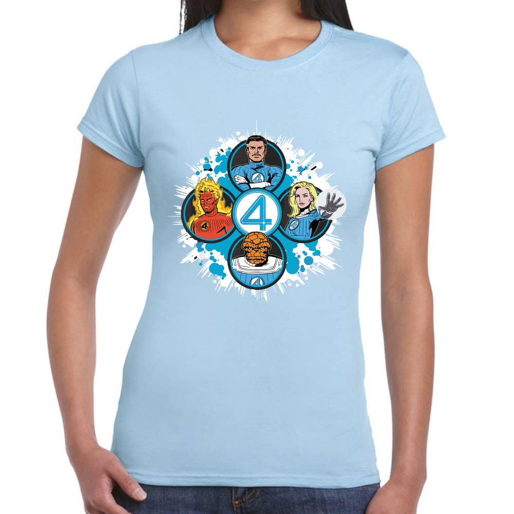 Playera 4 Fantasticos 5 Circulos Marvel Algodón Premium #0003531