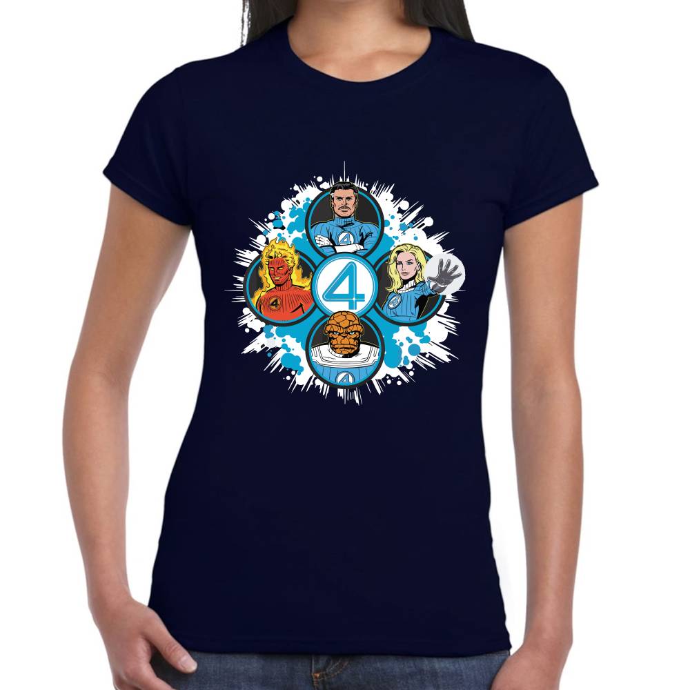 Playera 4 Fantasticos 5 Circulos Marvel Algodón Premium #0003531