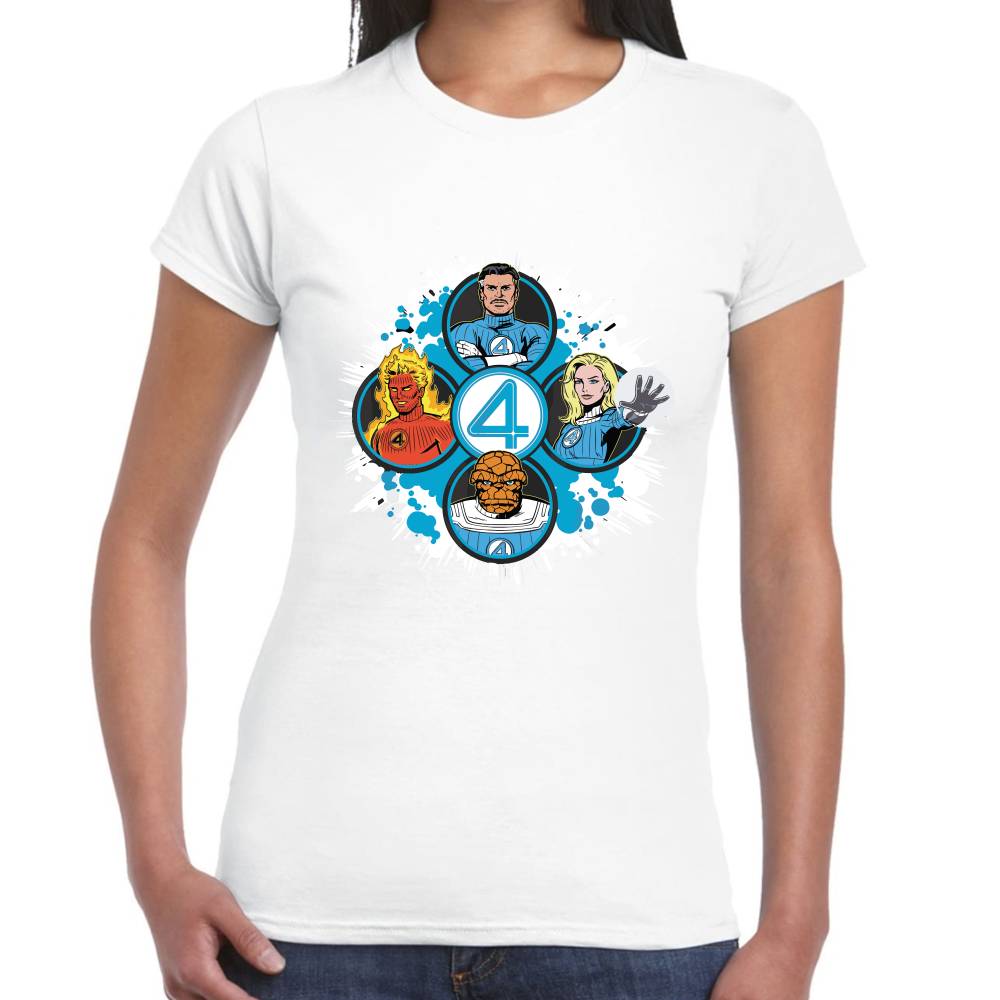 Playera 4 Fantasticos 5 Circulos Marvel Algodón Premium #0003531
