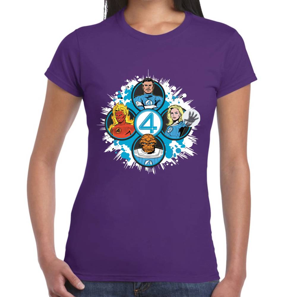 Playera 4 Fantasticos 5 Circulos Marvel Algodón Premium #0003531