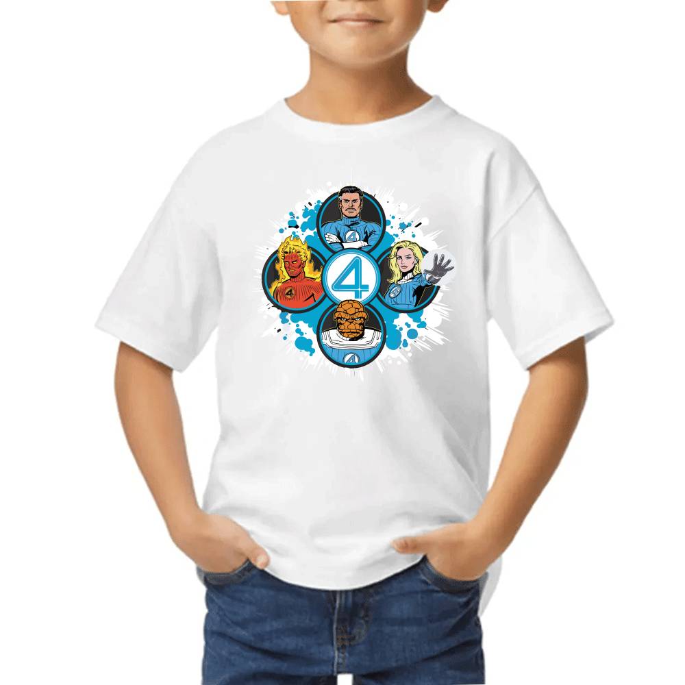 Playera de Niño 4 Fantasticos 5 Circulos Marvel Algodón Premium #0003531 Imagen secundaria del producto