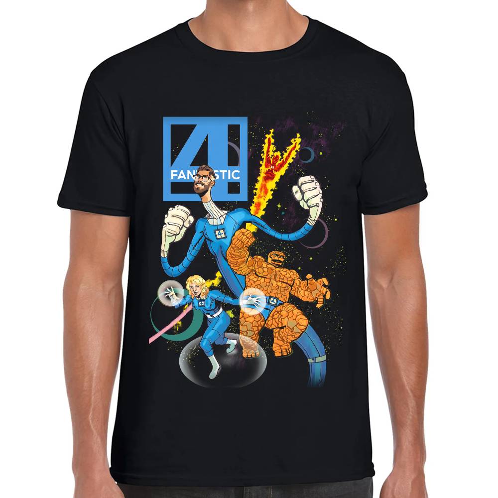Playera 4 Fantasticos Caricatura Marvel Algodón Premium #0003532