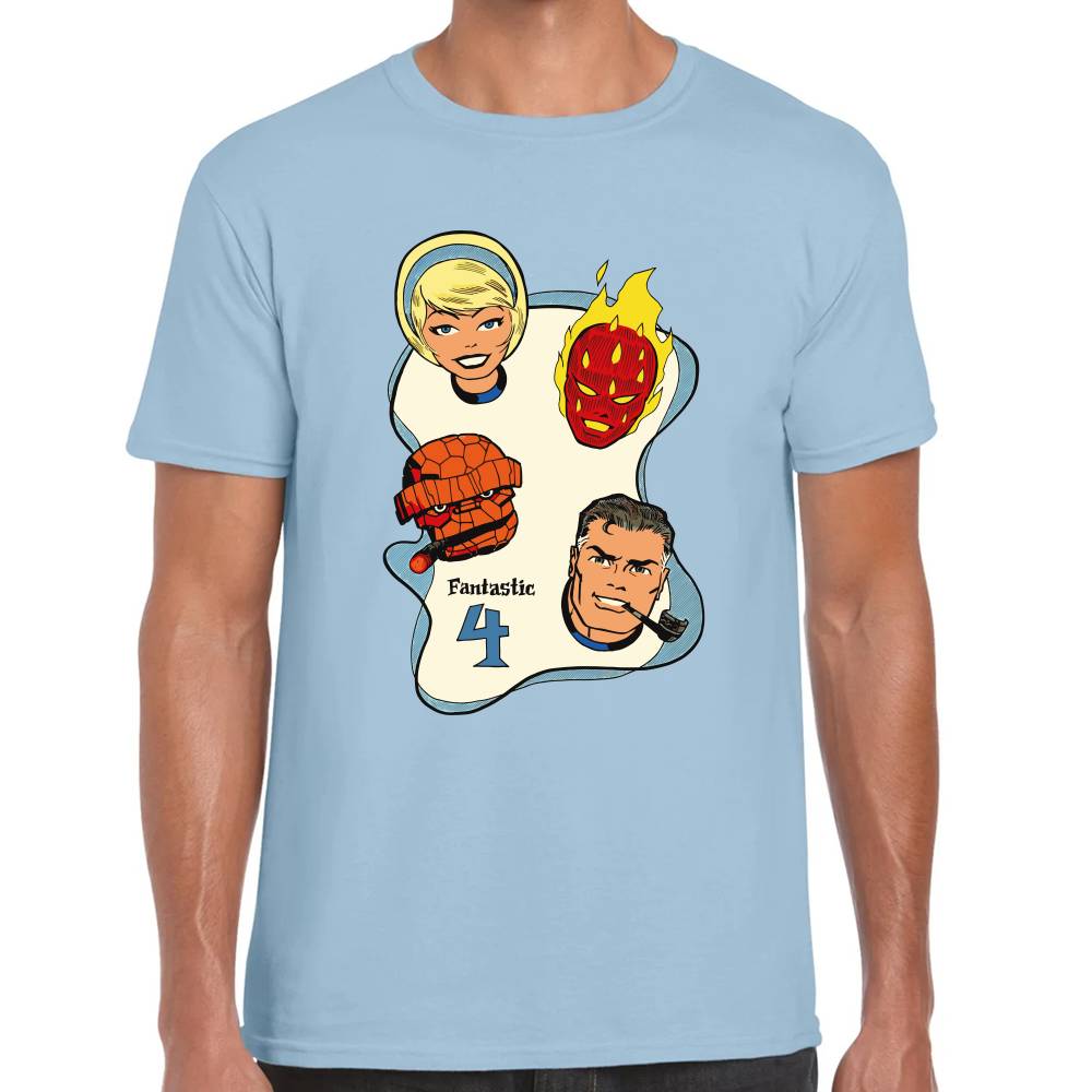 Playera 4 Fantasticos Pipa & Puro Marvel Algodón Premium #0003534