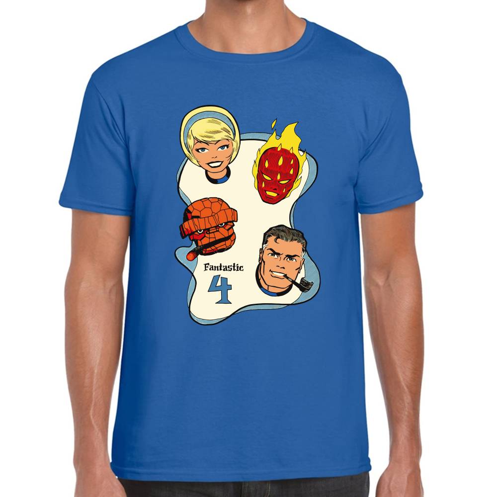 Playera 4 Fantasticos Pipa & Puro Marvel Algodón Premium #0003534