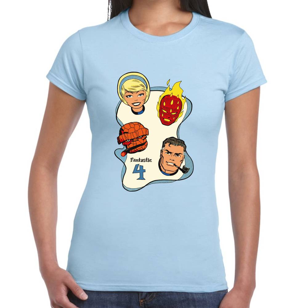 Playera 4 Fantasticos Pipa & Puro Marvel Algodón Premium #0003534