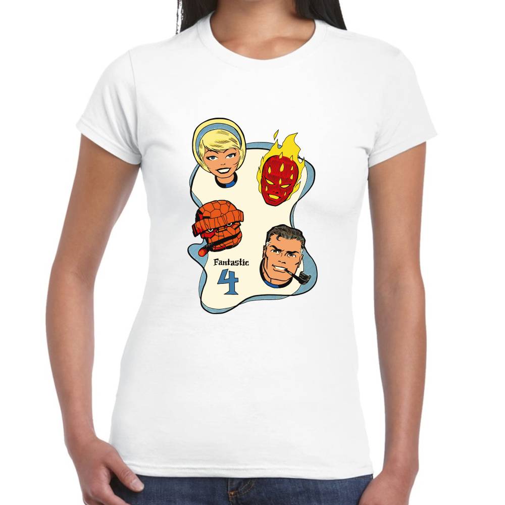 Playera 4 Fantasticos Pipa & Puro Marvel Algodón Premium #0003534