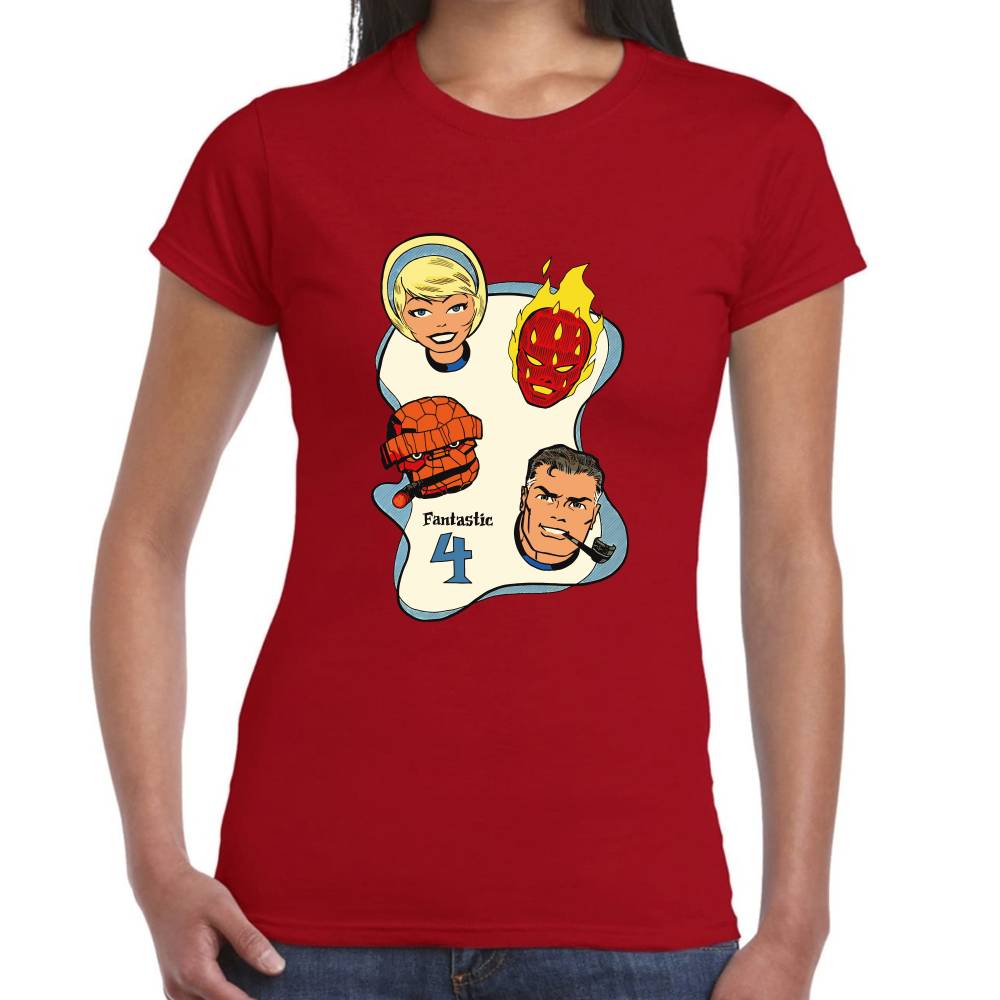 Playera 4 Fantasticos Pipa & Puro Marvel Algodón Premium #0003534