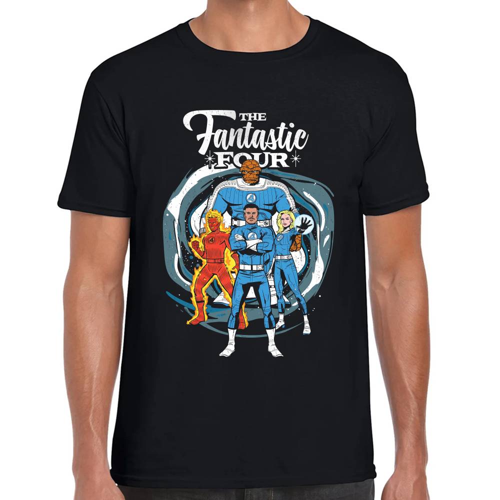 Playera Los 4 Fantasticos Estilo Comic Marvel Algodón Premium #0003535 Imagen principal del producto