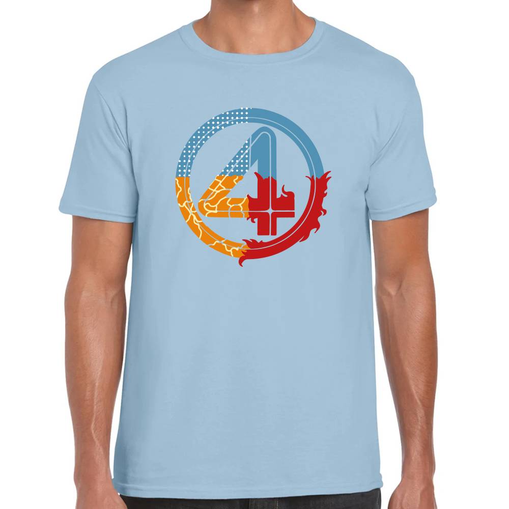 Playera 4 Fantasticos Logo Circular Marvel Algodón Premium #0003538