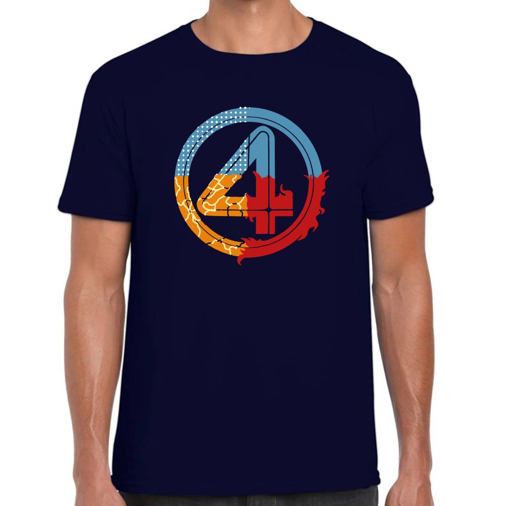 Playera 4 Fantasticos Logo Circular Marvel Algodón Premium #0003538