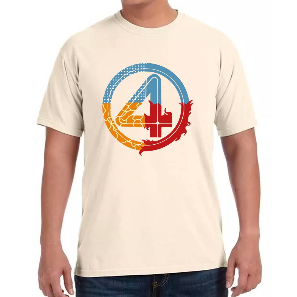 Playera 4 Fantasticos Logo Circular Marvel Algodón Premium #0003538