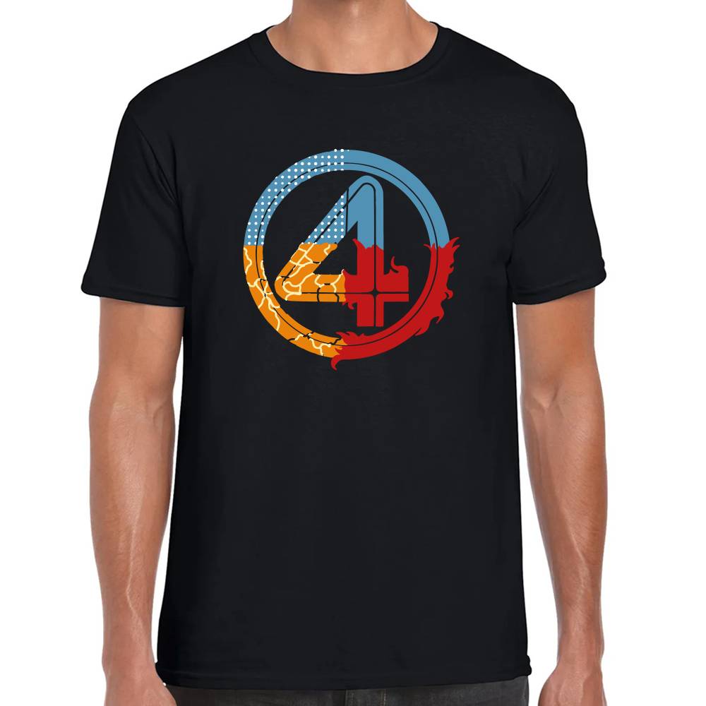 Playera 4 Fantasticos Logo Circular Marvel Algodón Premium #0003538