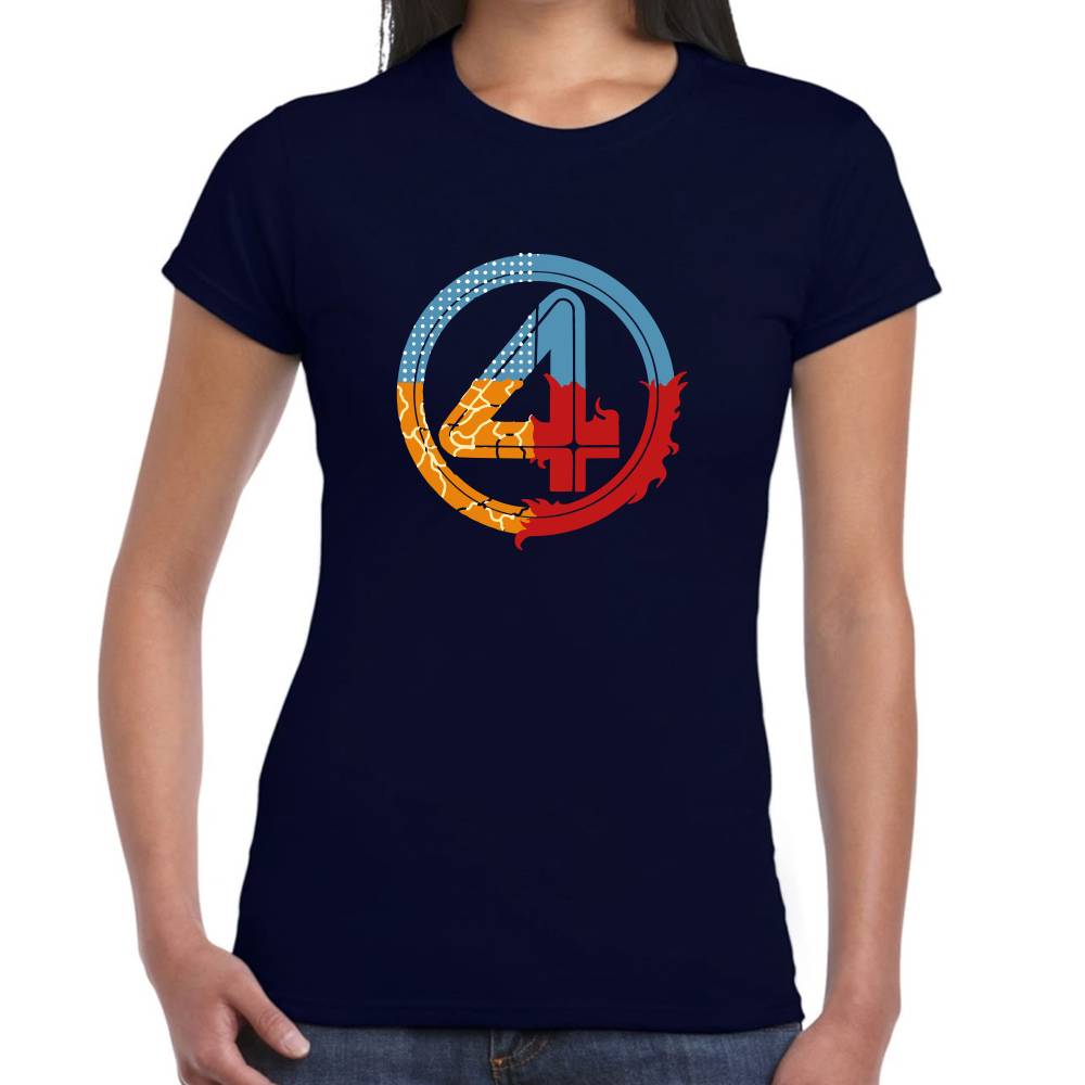 Playera 4 Fantasticos Logo Circular Marvel Algodón Premium #0003538