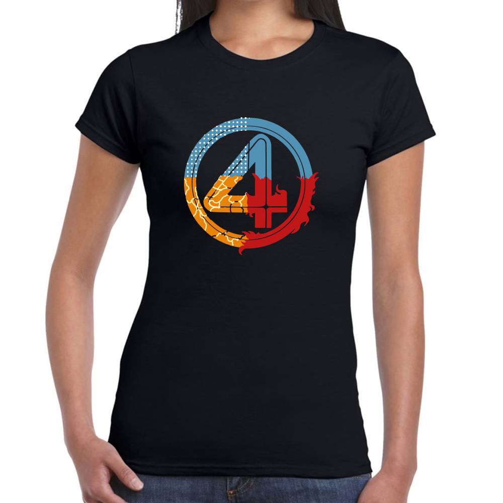 Playera 4 Fantasticos Logo Circular Marvel Algodón Premium #0003538