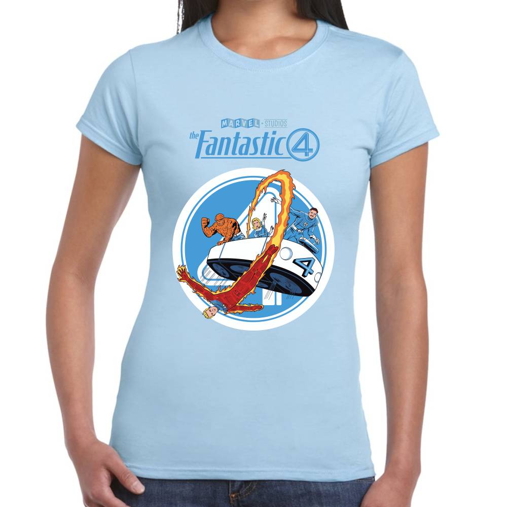 Playera 4 Fantasticos Auto Marvel Algodón Premium #0003539