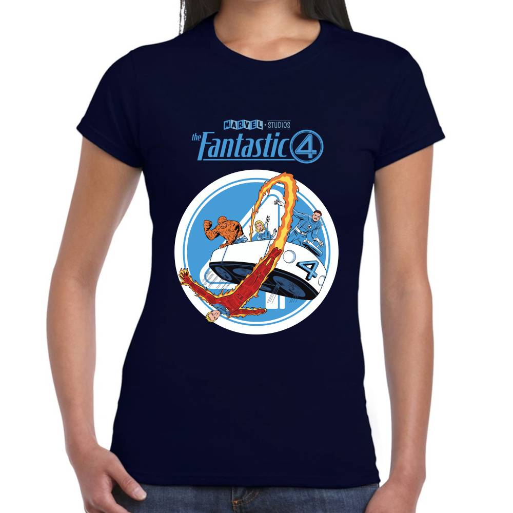 Playera 4 Fantasticos Auto Marvel Algodón Premium #0003539