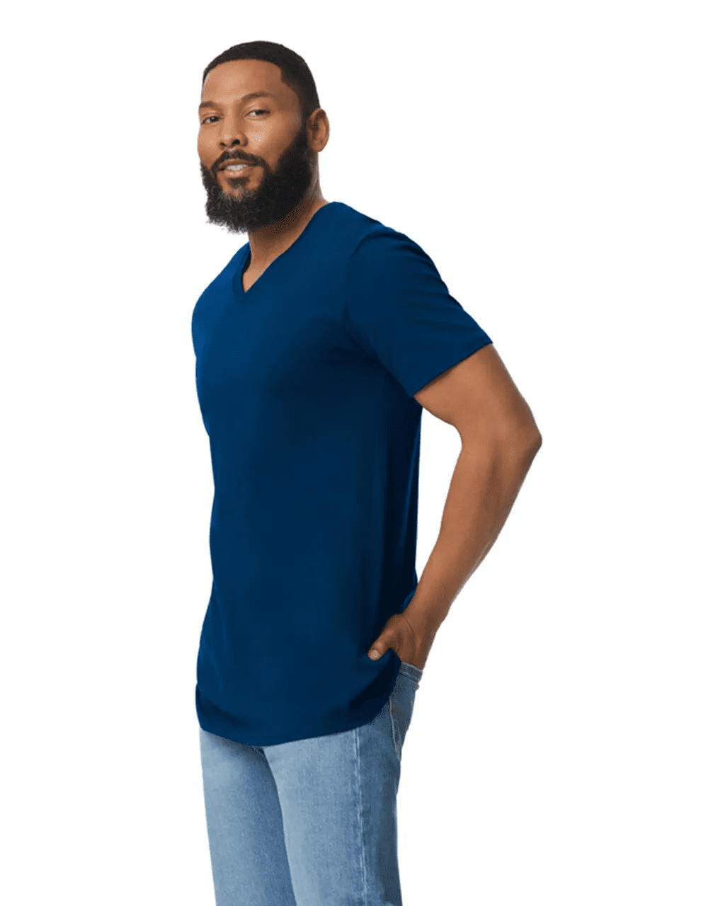 Playera Cuello V Algodón Peinado Premium